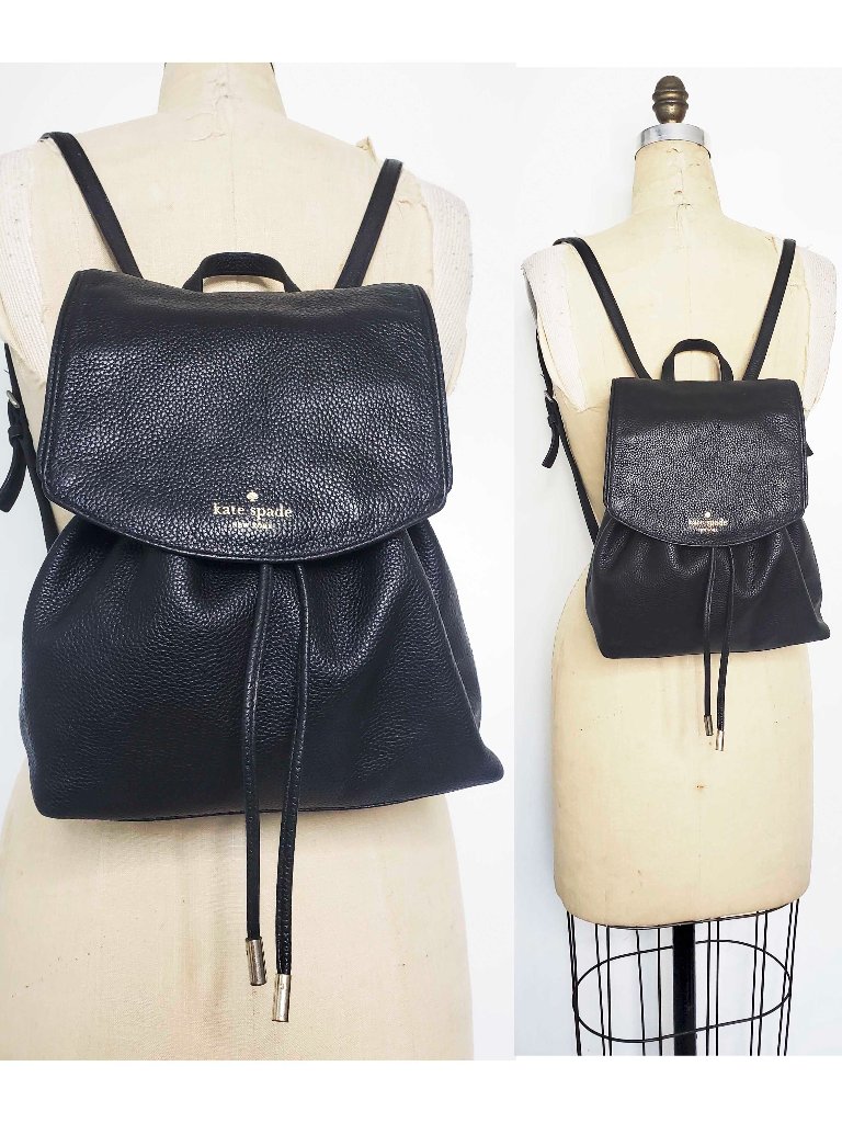 Kate Spade Womens Sinch Medium Backpack Black Leather